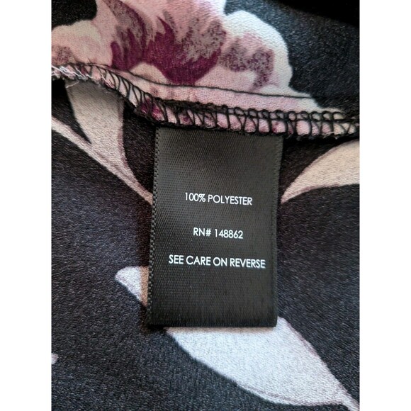 Torrid Top Womens 2X Harper Black Floral Chiffon 3/4Sleeve Tunic Blouse Romantic - Picture 12 of 15